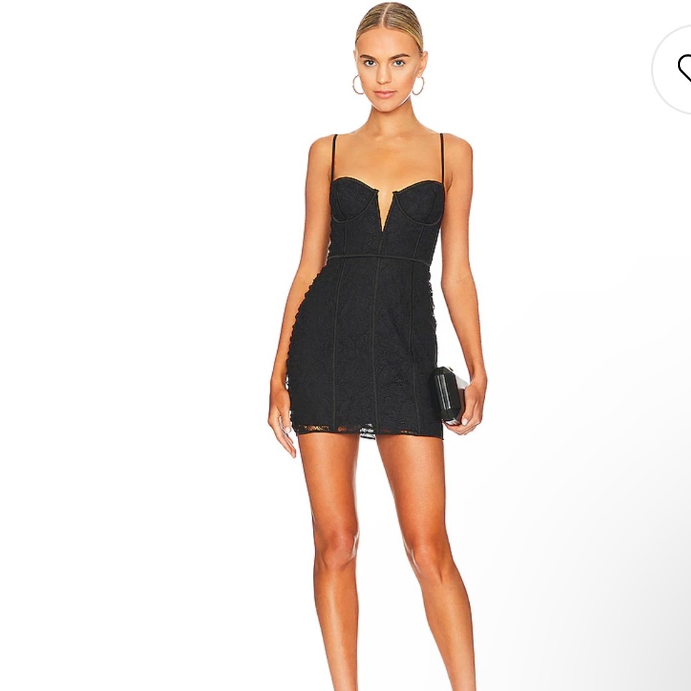 For Love and Lemons Julia mini dress in Black